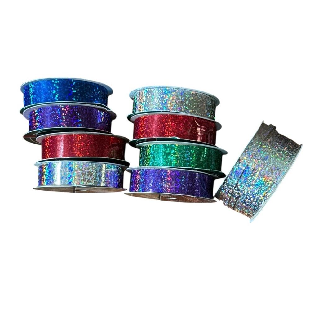 Lot 4 Decorative Craft Ribbon Gold‎ Holiday Birthday Gift Wrap 25ft 12ft 5yd New